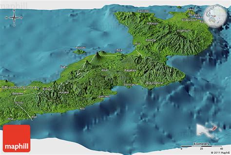 Satellite Panoramic Map of East New Britain