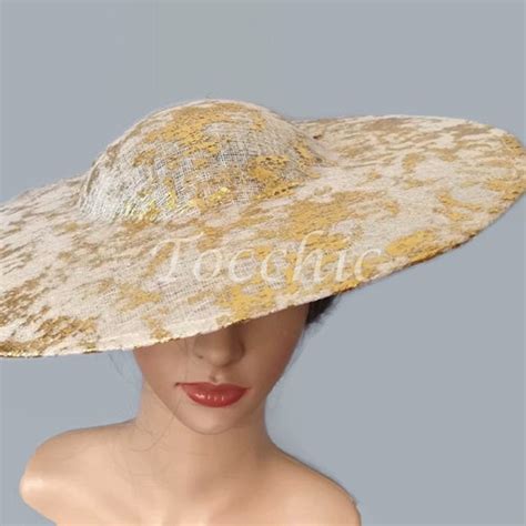 Gold Kentucky Derby Hat Woman Gold Wedding Hat Gold And Etsy