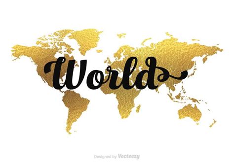 Vector Gold World Map 141611 Vector Art At Vecteezy