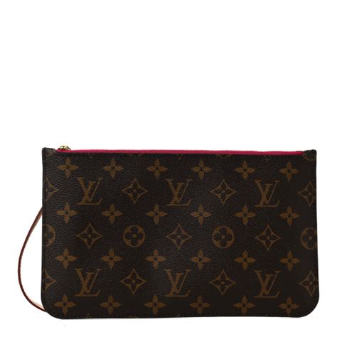 LOUIS VUITTON Monogram Neverfull MM GM Pochette Fuchsia 1122207 ...