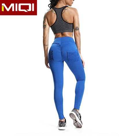 High Waist Stretchy Workout Running Tights Women Ruched Scrunch Butt