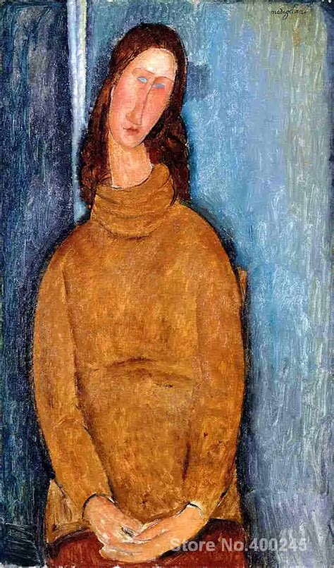 Nude Painting By Amedeo Modigliani Jeanne Hebuterne In A Yellow Jumper