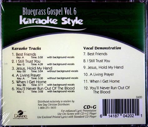 Bluegrass Gospel Volume 6 Karaoke Style New Cd G Daywind 6 Songs Ebay