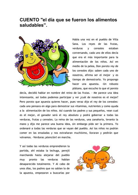 Top Imagen Cuentos Cortos De Frutas Y Verduras Abzlocal Mx