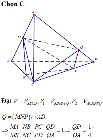 Cho tứ diện ABCD có M N P lần lượt thuộc các cạnh AB BC CD sao cho