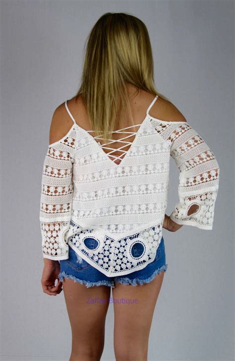 Cold Shoulder Crochet Top