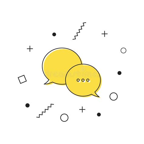 Chat Bubble Icon Vector Yellow Message Symbol Icon With Geometric