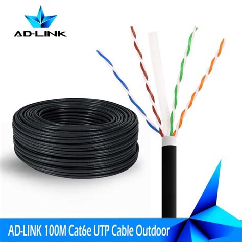 Sales 100M Ad Link Cat6e Black Outdoor UTP Cable CCA Ethernet Cable