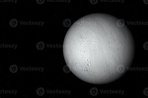 Enceladus The Moon Of Saturn Solar System Stock Photo At