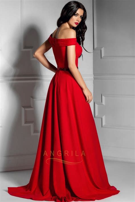 A Line Princess Off The Shoulder Sweep Train Long Prom Dress With Sash