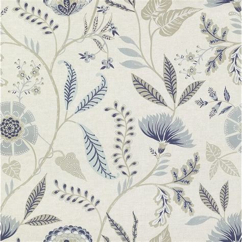 Mcalistertextiles Florence Powder Blue Floral Printed Fabric By The