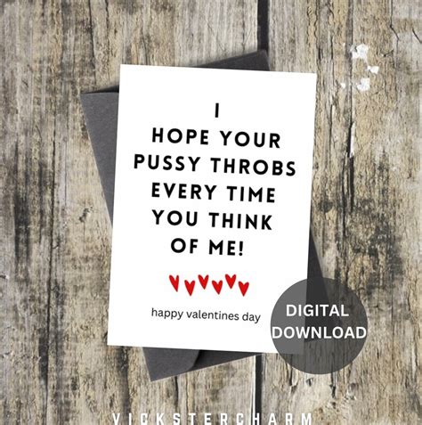 Printable Card Instant Download Dirty Valentines Day Card Pussy