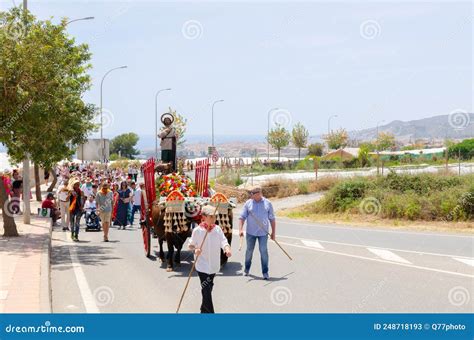 NERJA, SPAIN - 15 MAY 2022 San Isidro, Patron Saint of the City of Nerja, Patron Saint of Farm ...