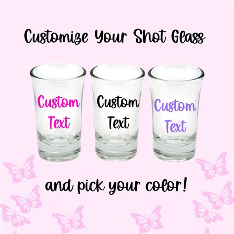 Custom Text Shot Glass Vinyl Shot Glass Personalized Shot Etsy