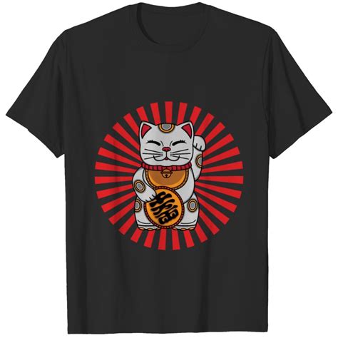 Maneki Neko Golden Lucky Cat Feral Claw Feline T Shirt Sold By Emran