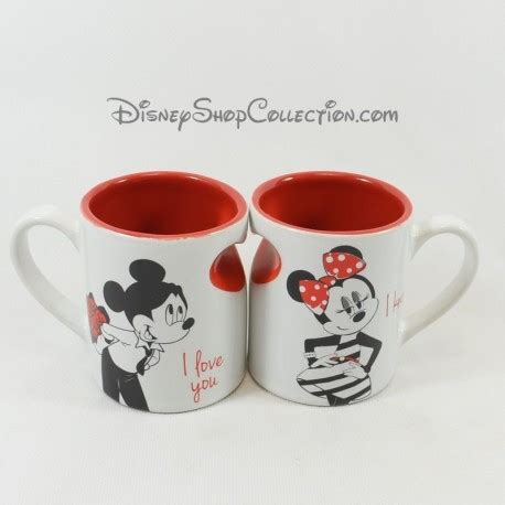 Juego De Tazas Mickey Minnie Disneyland Paris Rojo Blanco Lov