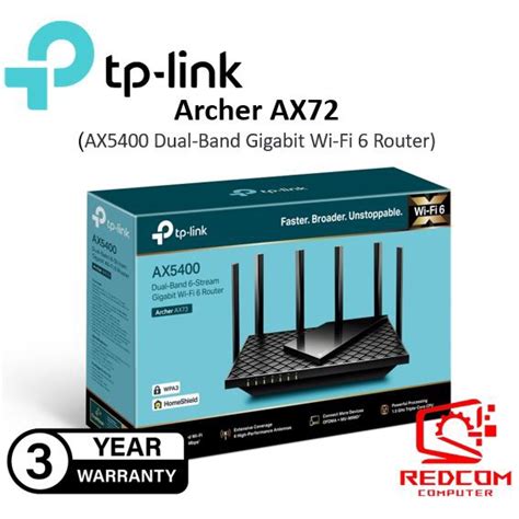 TP LINK ARCHER AX72 AX5400 Dual Band Gigabit Wi Fi 6 Router Shopee