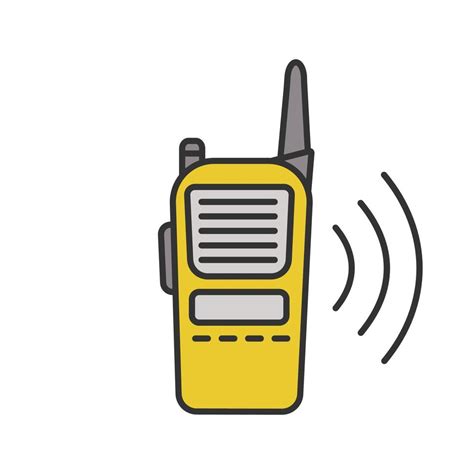 Walkie Talkie Color Icon Police Radio Isolated Vector Illustration