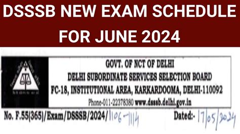 Dsssb Exam Schedule Out For Various Posts June I Dsssb Important