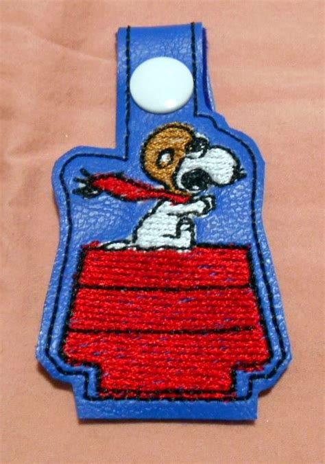 Snoopy Red Baron Key Fob Machine Embroidery Fobs Key Fobs