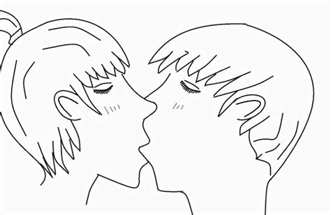 Kissing Drawing Template