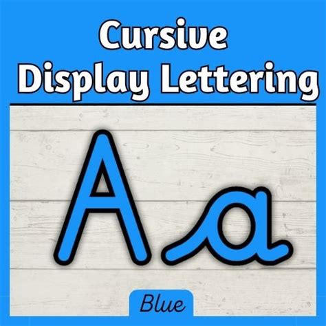 Blue Cursive Display Lettering | PrimaryResourceRack