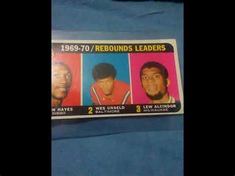 1970 71 Topps 1969 70 Rebounds Leaders Featuring Elvin Hayes Wes