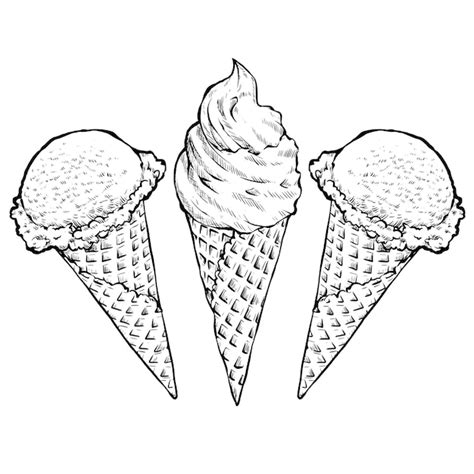 Premium Vector Ice Cream Set Vector Hand Drawn Illustration In Vintage Engraving Style