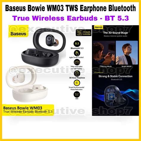 Jual Baseus Bowie Wm Tws Earphone Bluetooth True Wireless Earbuds