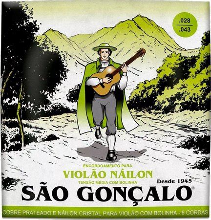 Encordoamento Para Violão Nylon São Gonçalo Tensão Média C Bolinha 6