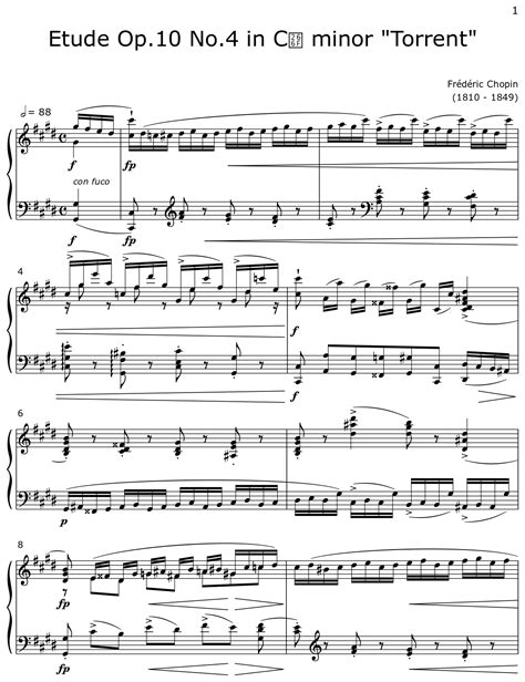 Etude Op 10 No 4 In C Minor Torrent Sheet Music For Piano