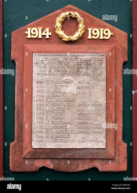 First World War Memorial At East Stonehouse Plymouth Devon England