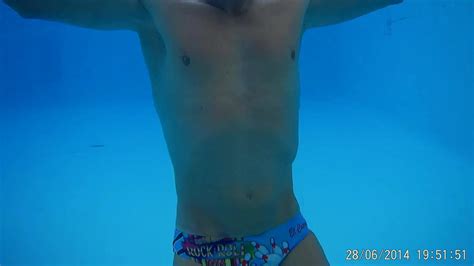 Barefaced Cutie In Bulging Speedo Underwater