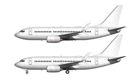 All White Boeing 737-700 with split scimitar winglets template ...