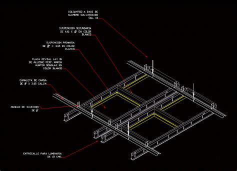 Cielorraso Suspendido En DWG 177 95 KB Librería CAD