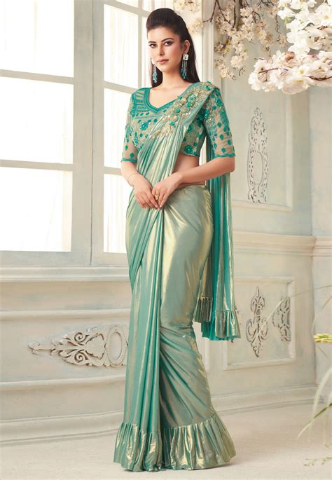 Light Green Silk Party Wear Saree 7103