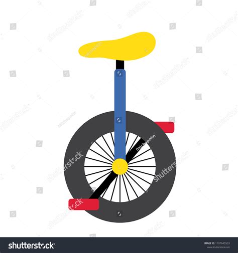 Unicycle Transportation Cartoon Character Side View Stock Vector