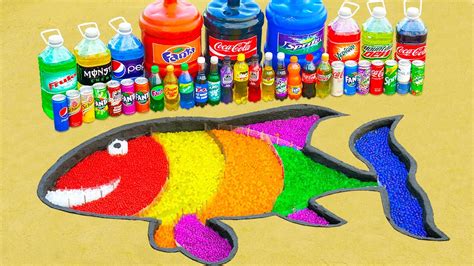 Satisfying Video How To Make Rainbow Fish With Orbeez Giant Coca Cola