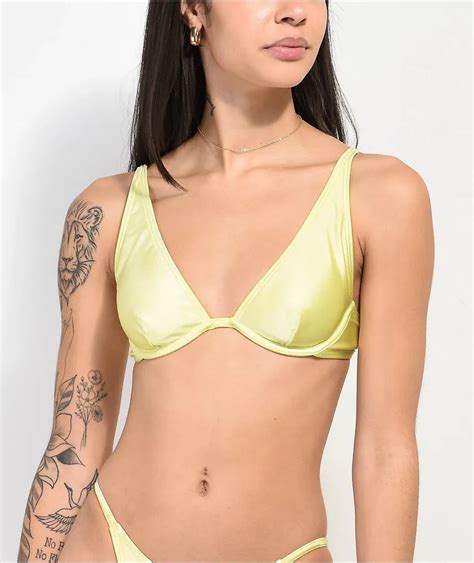 Damsel Paige Yellow Triangle Bikini Top Hamilton Place