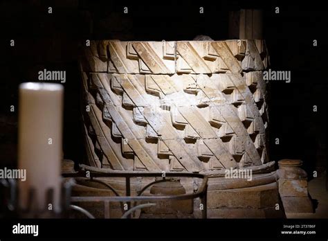 Interior View, Norman Column, Crypt, York Minster, Archidiocese of York ...