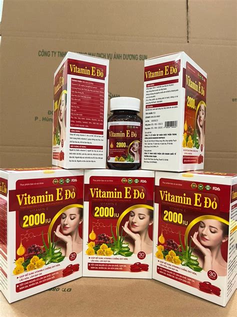 Viên Uống Đẹp Da Vitamin E Đỏ 2000iu Giúp Làm Đẹp Da Chống Oxy Hóa Hạn Chế Lão Hóa Da Làm Mờ