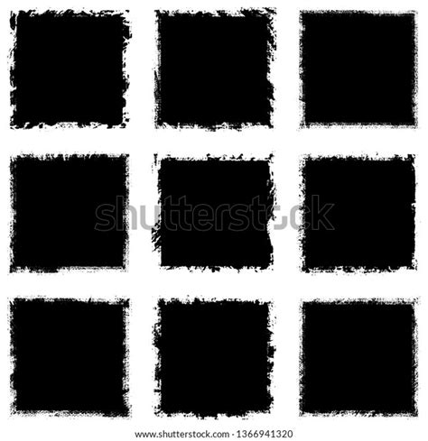 Set Grunge Textures Black White Squares Stock Vector Royalty Free 1366941320 Shutterstock