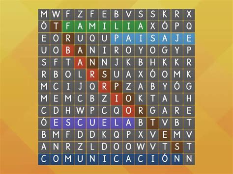 SOPA DE LETRAS Wordsearch