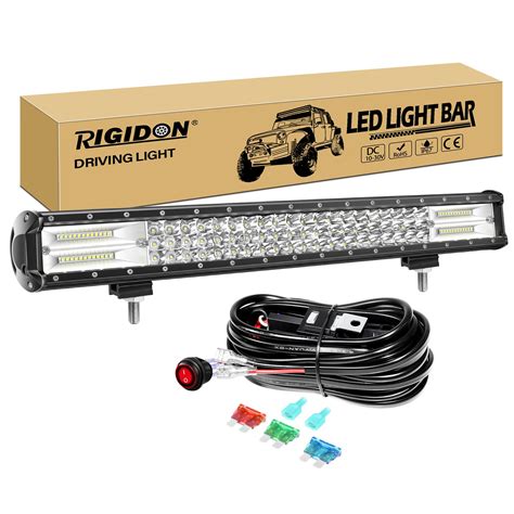 RIGIDON 23 Inch 324W Driving Led Light Bar With 12v Wiring Harness