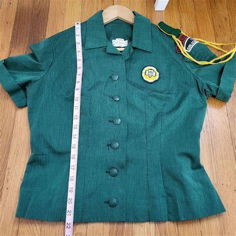 Vintage Official Girl Scouts Uniform Button Up Short … Gem