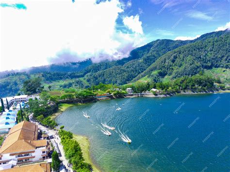 Premium Photo Aerial View Of Telaga Sarangan Or Lake Sarangan Magetan