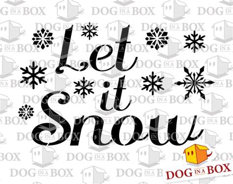 Let It Snow Stencil Christmas Stencil Snowflakes Stencil Etsy