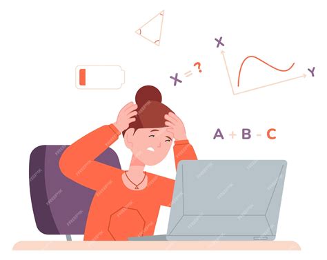 Premium Vector | Difficult math homework stressed kid hard studying