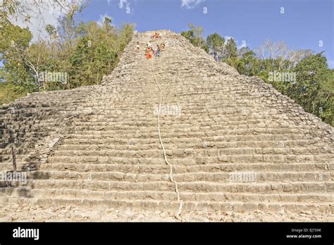 Pyramid At Coba Quintana Mexico Stock Photo - Alamy