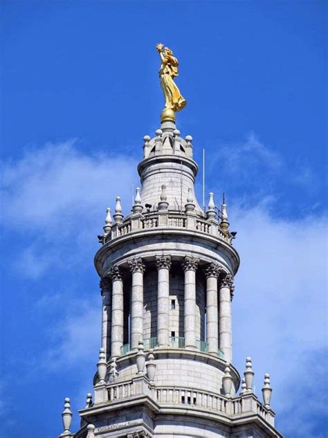 Civic Fame” A Gilded Copper Statue Atop The David N Dinkins